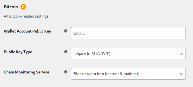 Nimiq Checkout Plugin configuration for accepting Bitcoin