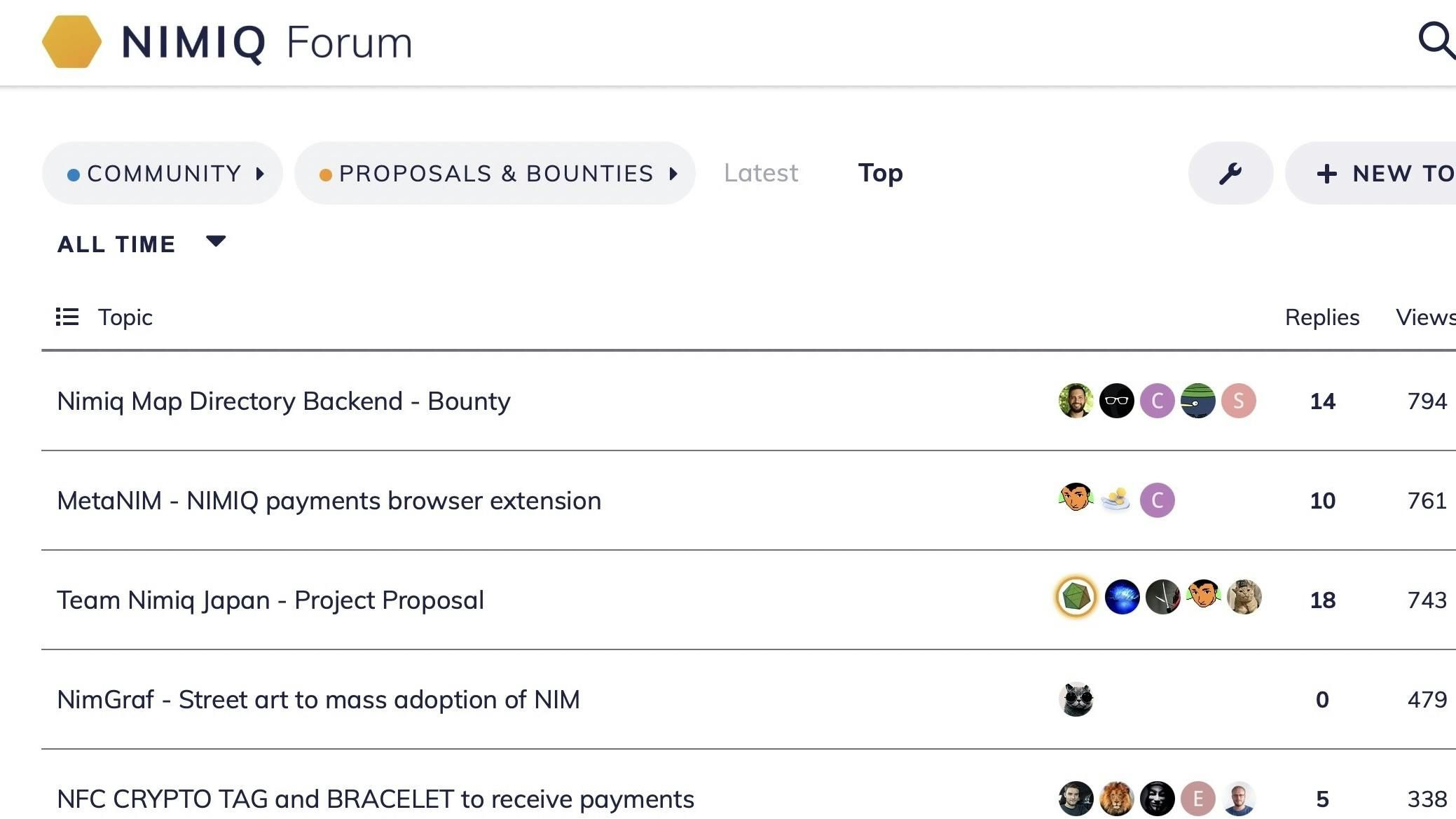 Screenshot of the Nimiq Forum