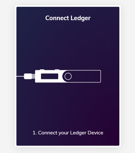 Screenshot of connect ledger